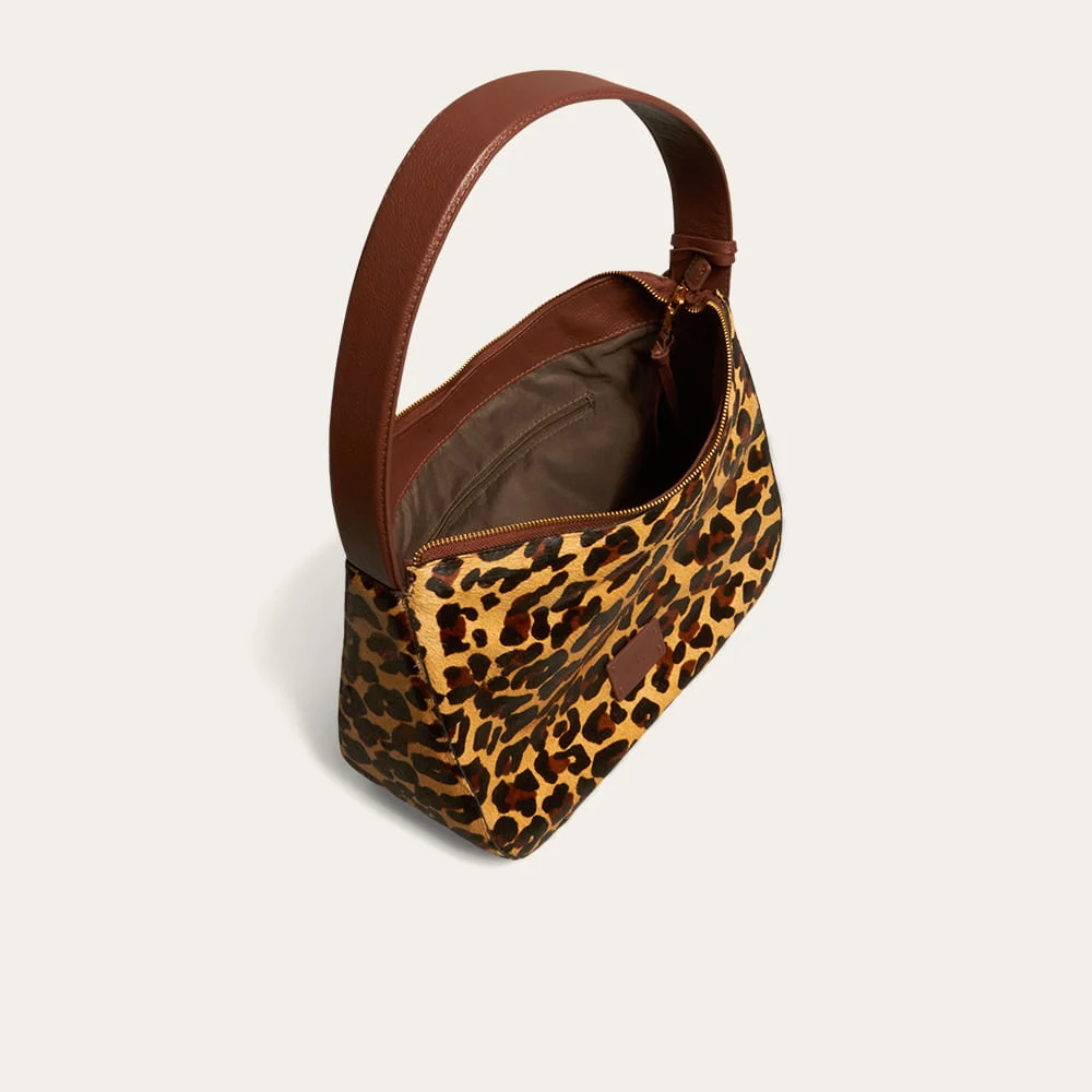 Bolsa Hobo Couro Pelo Animal Print Onça - vista 3 de 3