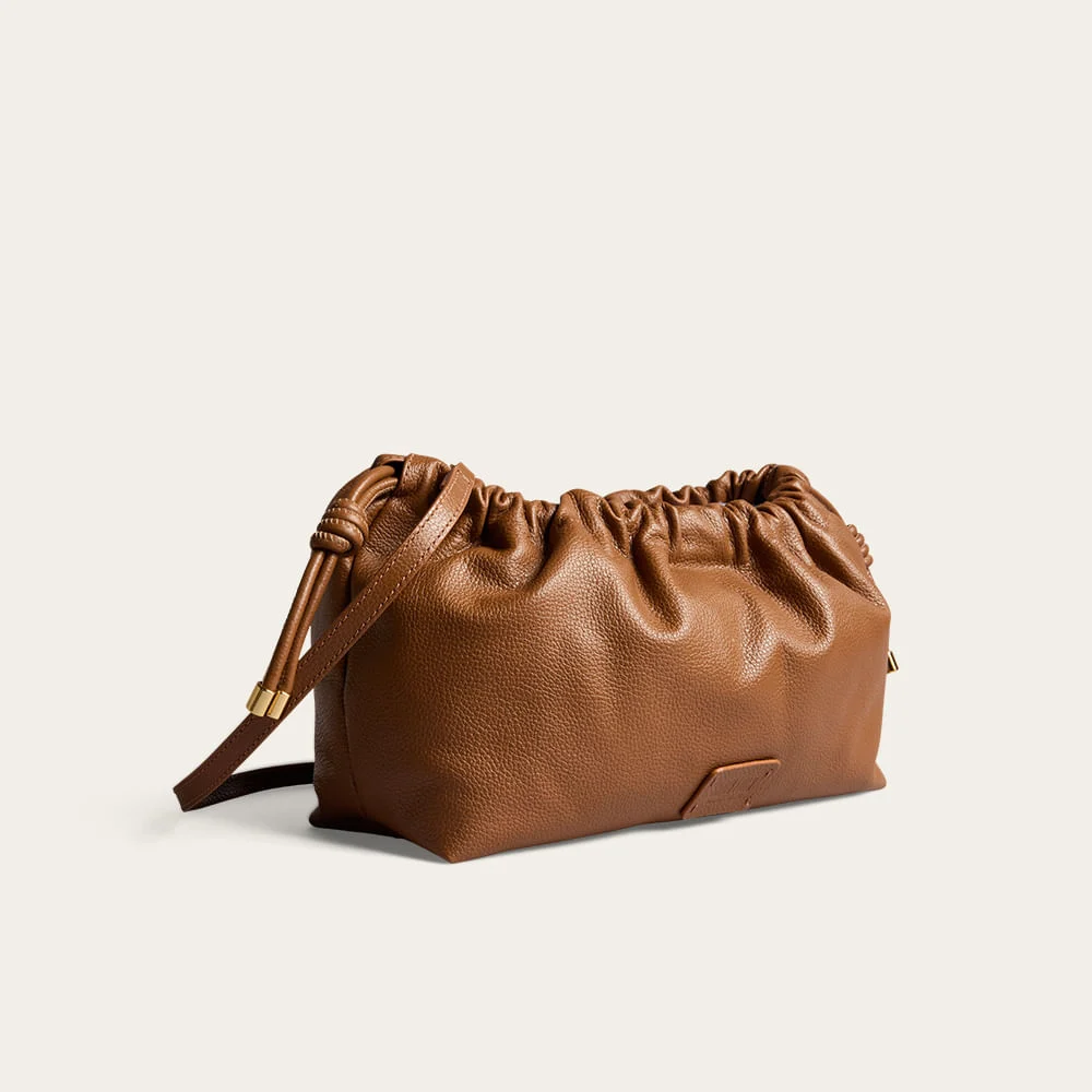 Bolsa Pouch Couro Floater Transversal Marrom Safari - vista 2 de 3