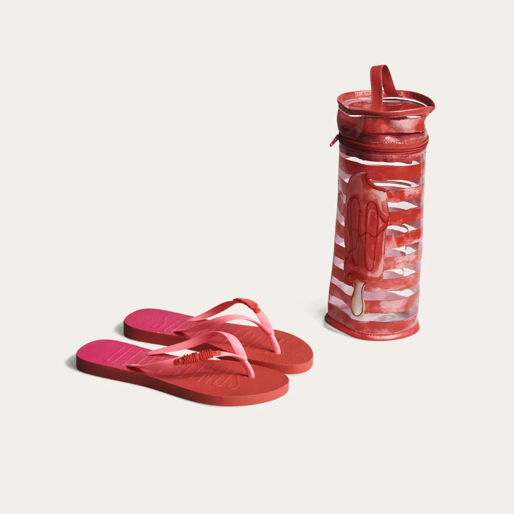 Chinelo Flip Flop Borracha Rosa Fruti Neon - vista 1 de 3