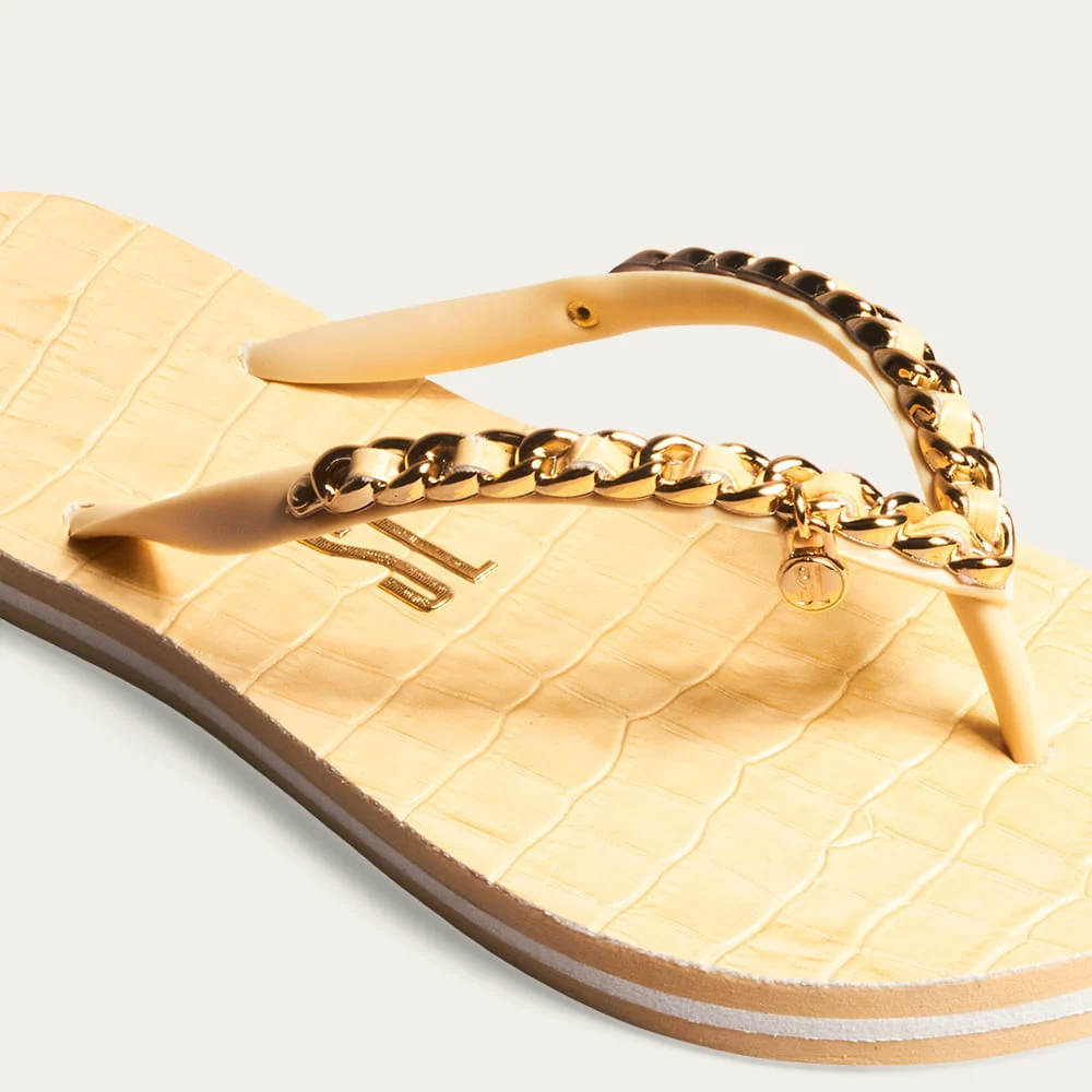 Chinelo Flip Flop Borracha Corrente Amarelo Buttercream - vista 2 de 3
