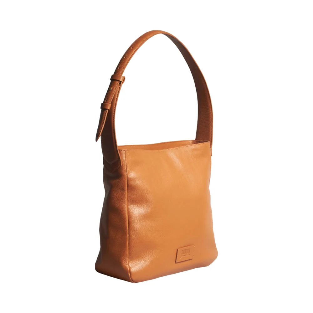 Bolsa Hobo Grande Couro Floater Caramelo Safari - vista 2 de 3
