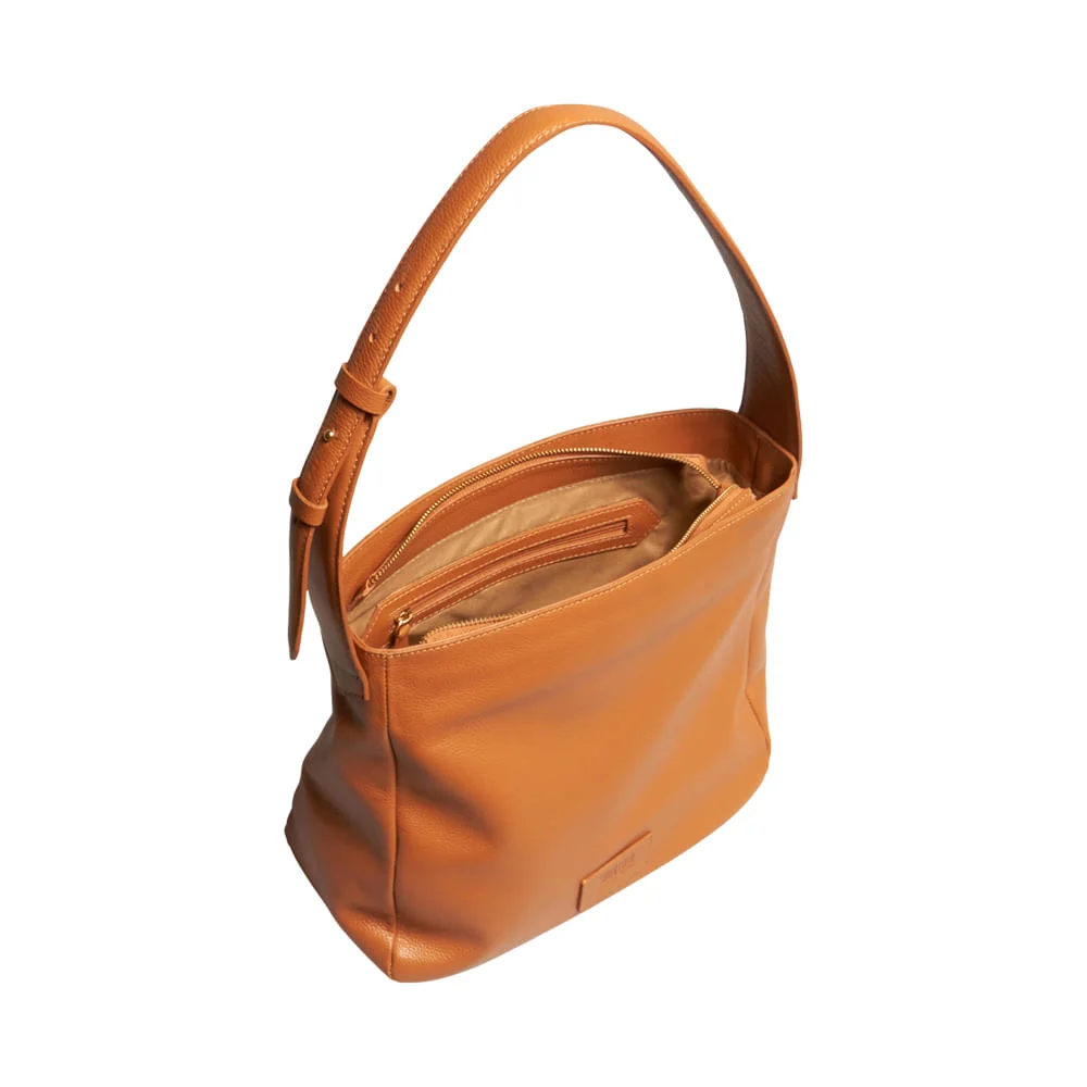 Bolsa Hobo Grande Couro Floater Caramelo Safari - vista 3 de 3