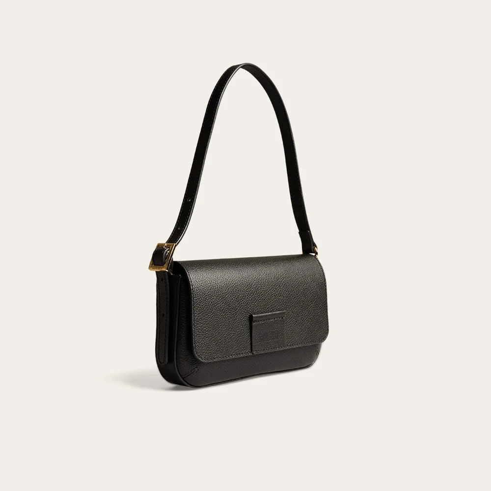 Bolsa Pequena Couro Floater Alça De Ombro Preta - vista 2 de 3