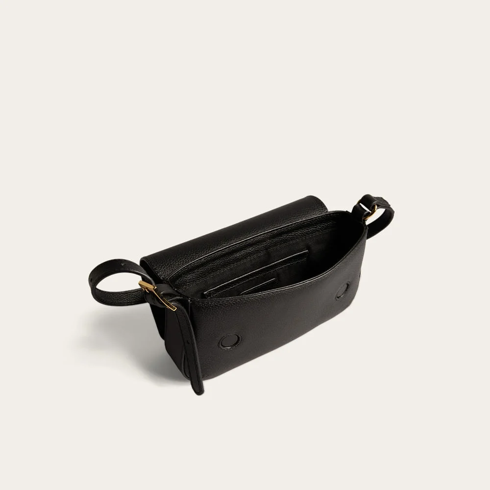 Bolsa Pequena Couro Floater Alça De Ombro Preta - vista 3 de 3
