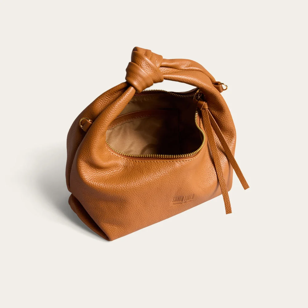 Bolsa Hobo Pequena Couro Floater Marrom Safari - vista 3 de 3