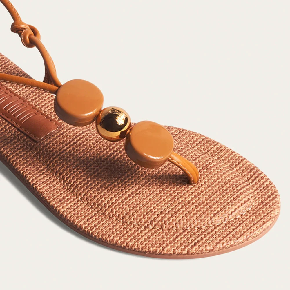 Rasteira Napa Soft Caramelo Carvalho - vista 2 de 3