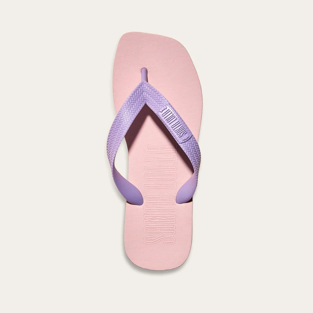 Chinelo Flip Flop Borracha Bico Quadrado Rosa Purple - vista 2 de 2
