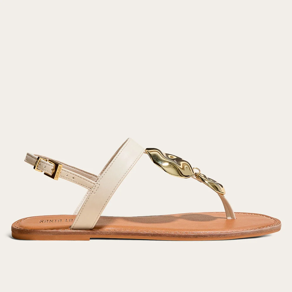 Rasteira Metal Napa Soft Off White - vista 1 de 2