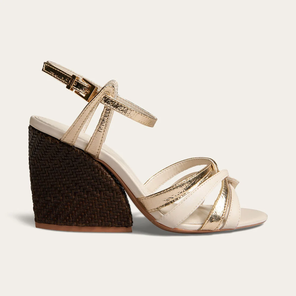 Sandália Peep Toe Couro Pelica Soft Off White - vista 2 de 6