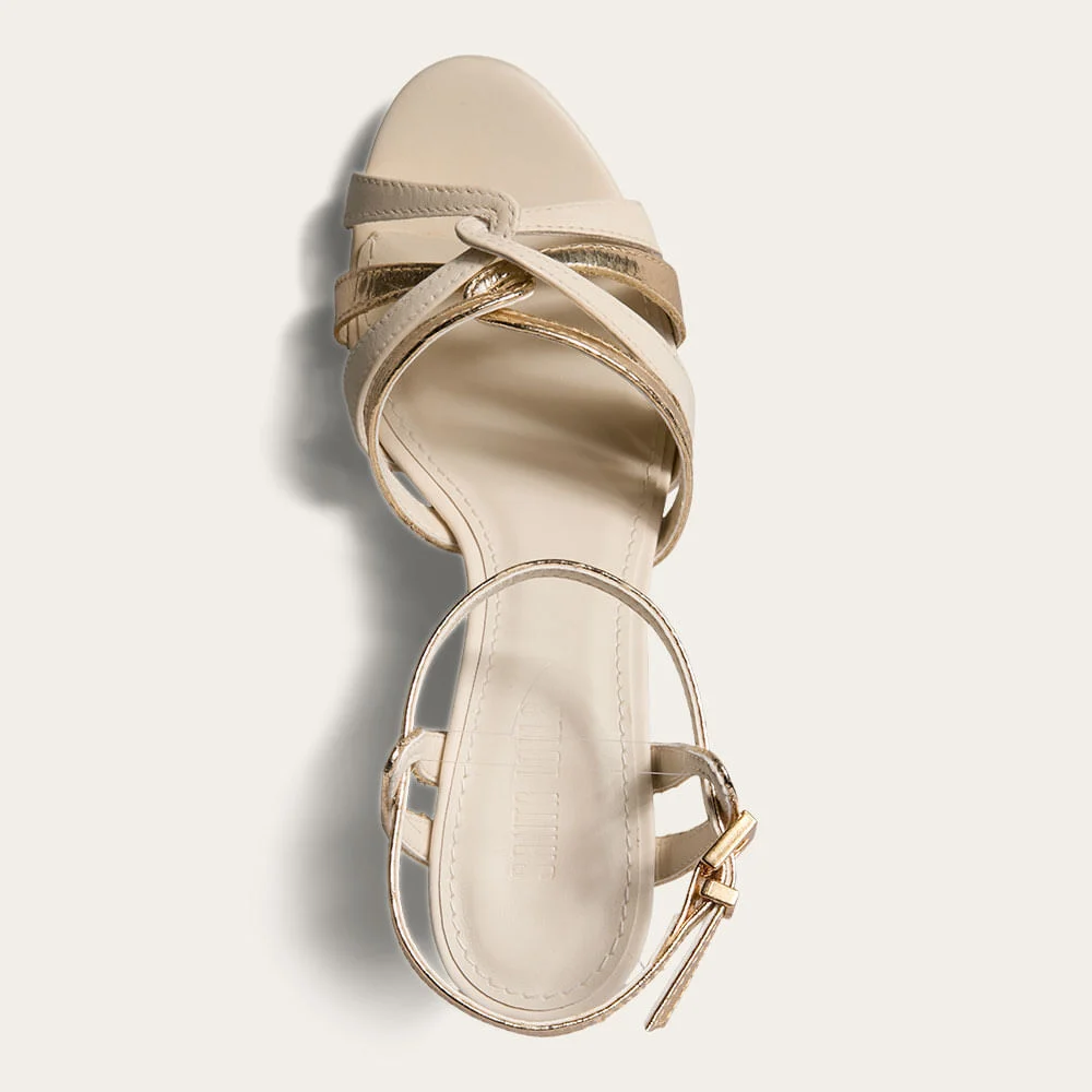 Sandália Peep Toe Couro Pelica Soft Off White - vista 6 de 6