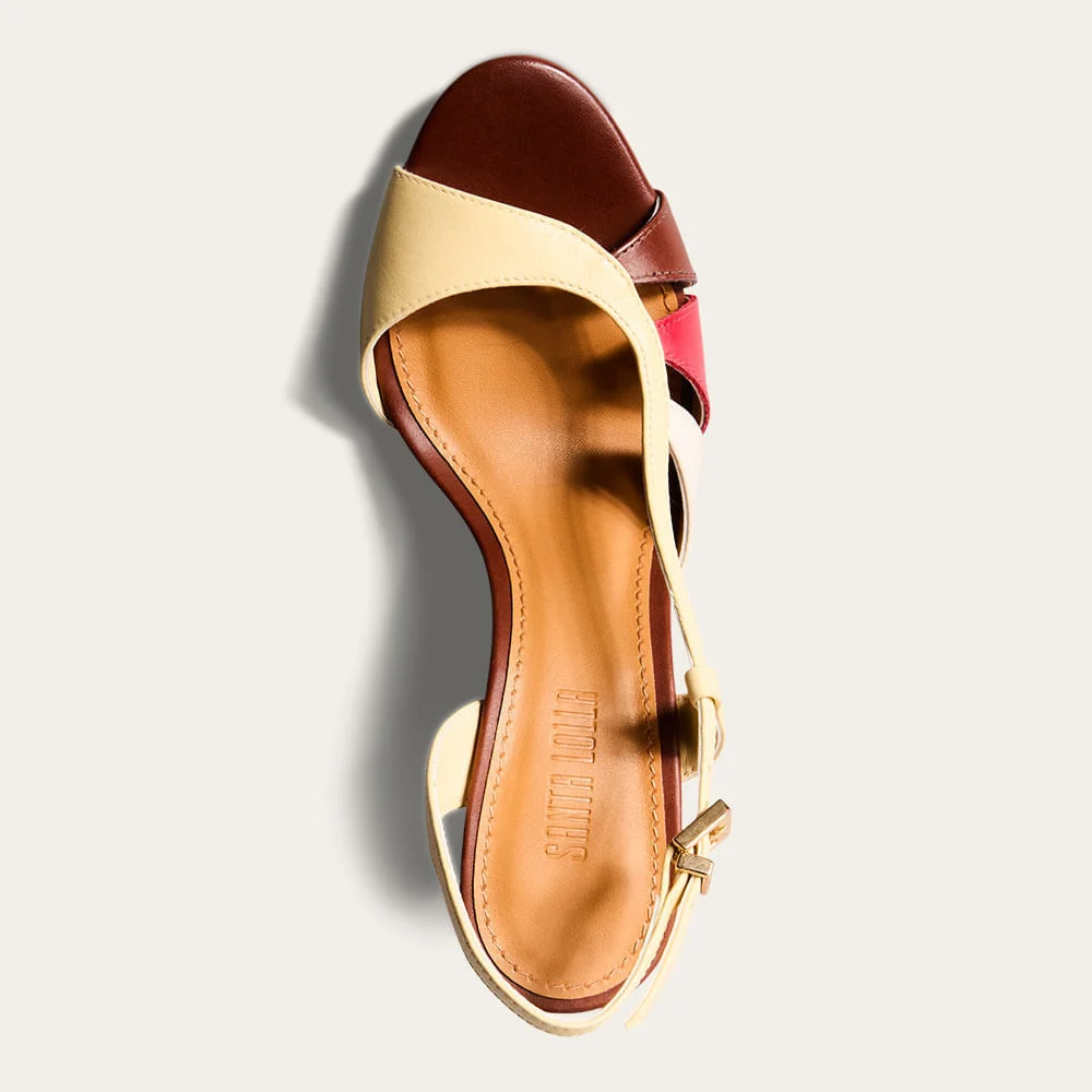 Sandália Peep Toe Couro Pelica Soft Amarelo Buttercream - vista 6 de 6