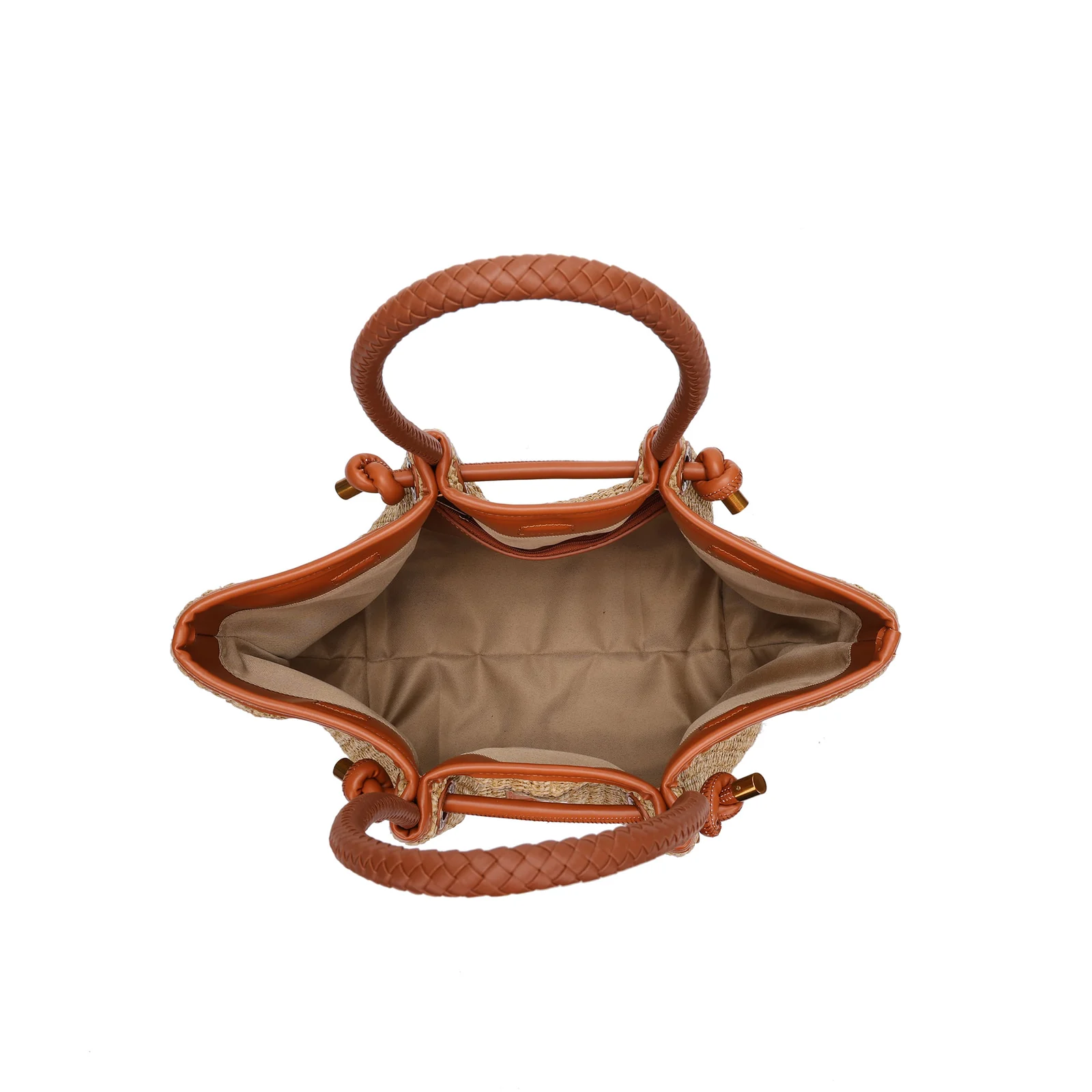 Bolsa Shopper Tramado Alça de Ombro Marrom Terracota - vista 5 de 5