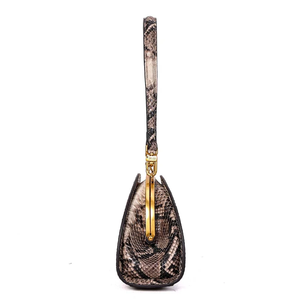Bolsa Clutch Meia Lua Alça De Ombro Animal Print Cobra - vista 4 de 7