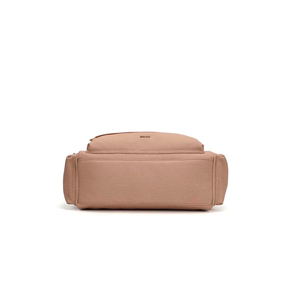 Bolsa Mala Grande Canvas Tiracolo Marrom Terracota - vista 4 de 5