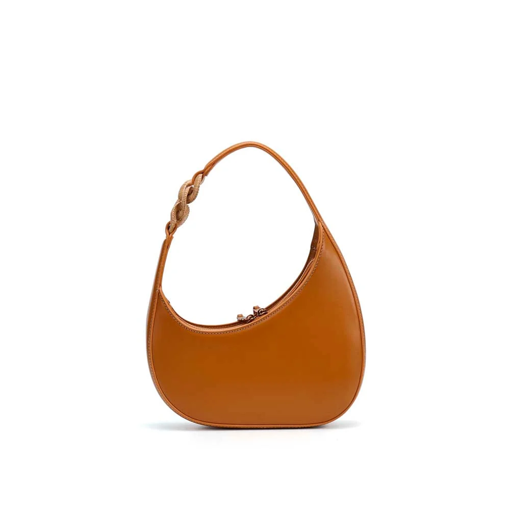 Bolsa Meia Lua Soft Alça De Ombro Caramelo Doce De Leite - vista 3 de 6