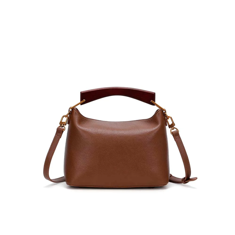 Bolsa Média Floater Alça Dupla Marrom Dark Cocoa - vista 3 de 6