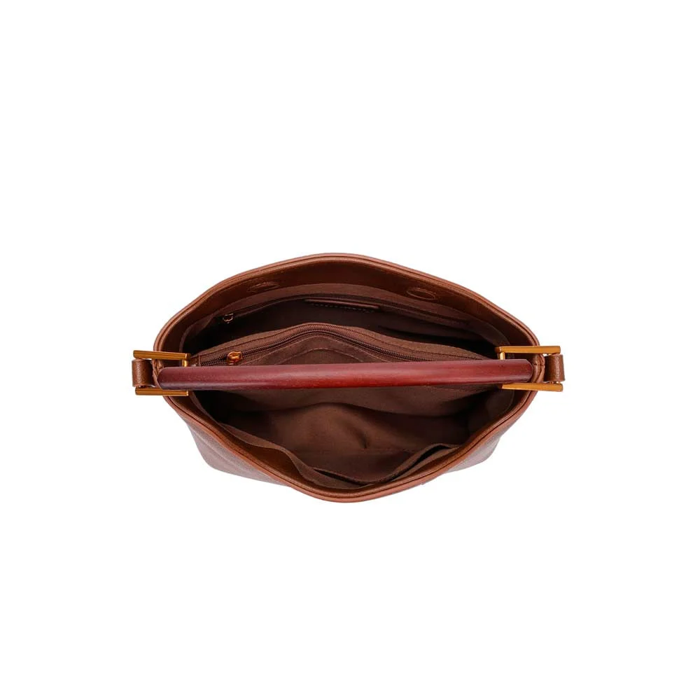 Bolsa Média Floater Alça Dupla Marrom Dark Cocoa - vista 5 de 6