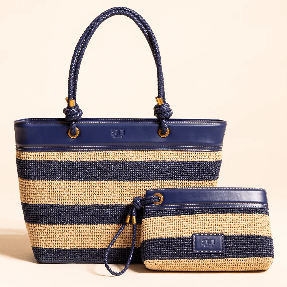 Bolsa Shopper Tramado Alça De Ombro Azul Navy - vista 8 de 8