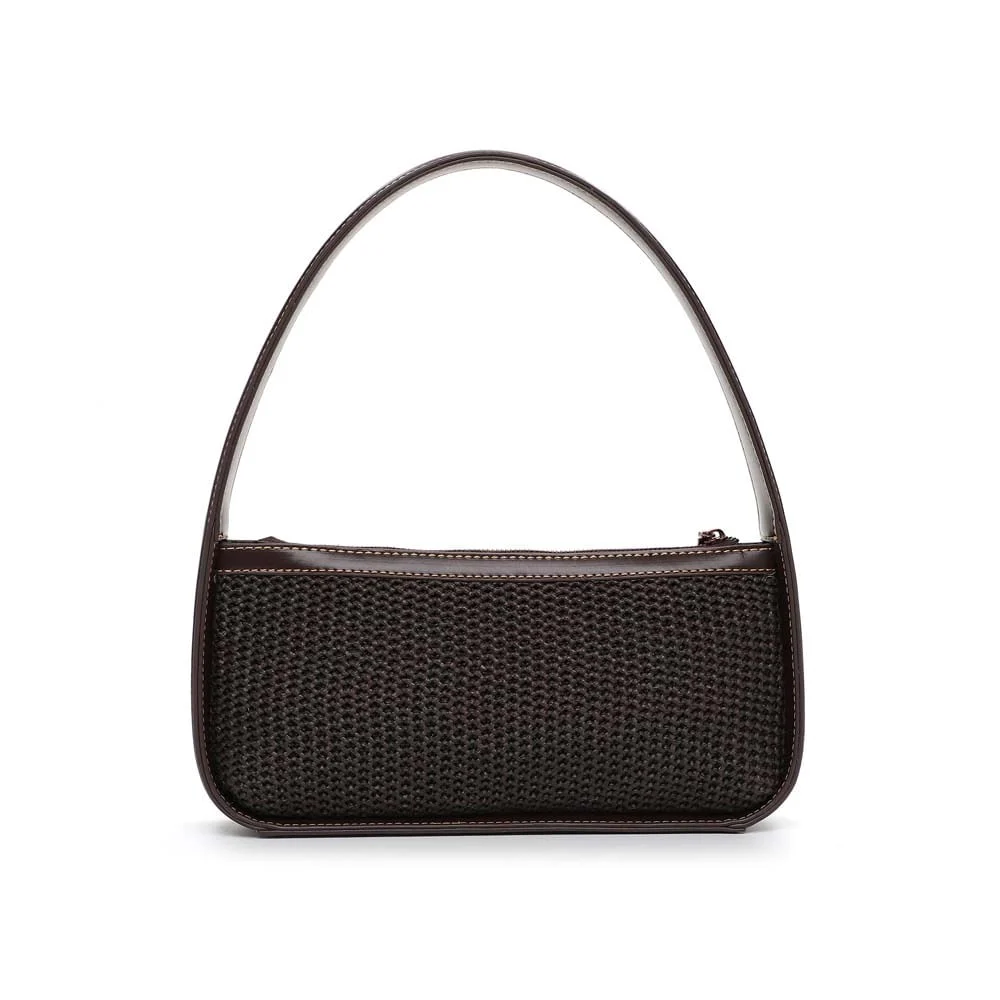Bolsa Pequena Tramado Alça De Ombro Marrom Dark Cocoa - vista 2 de 5