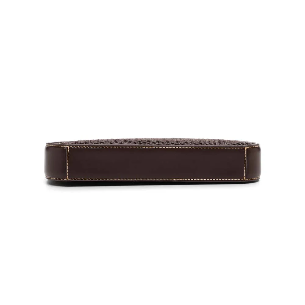 Bolsa Pequena Tramado Alça De Ombro Marrom Dark Cocoa - vista 4 de 5