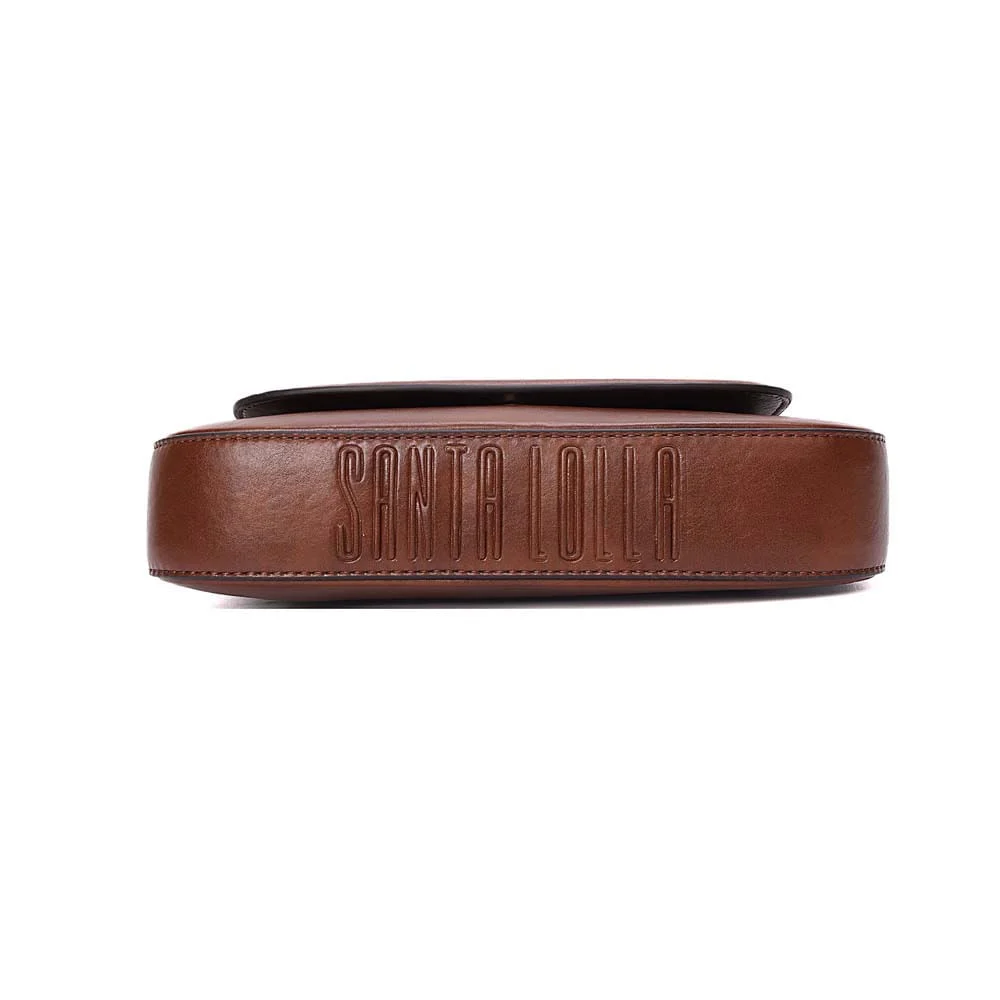 Bolsa Baguete Na Caixa Rústica Alça De Ombro Marrom Terracota - vista 6 de 6