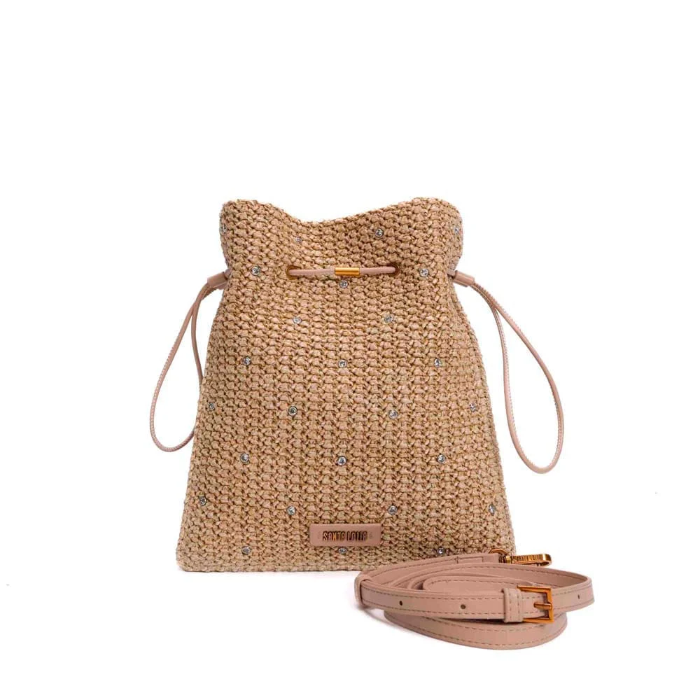 Bolsa Clutch Tramado Alça Transversal Bege Areia - vista 3 de 7