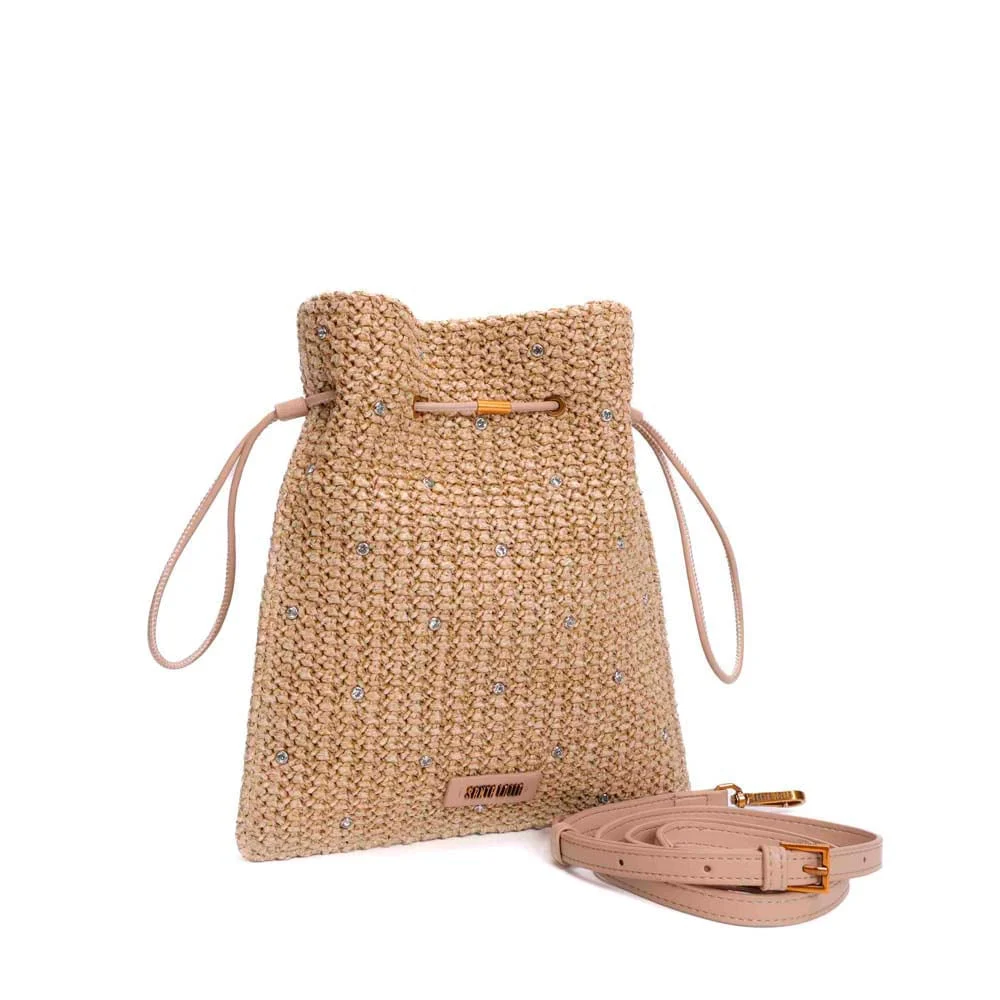 Bolsa Clutch Tramado Alça Transversal Bege Areia - vista 4 de 7