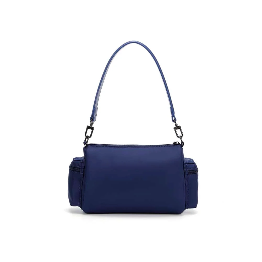 Bolsa Média Nylon Alça Dupla Azul Navy - vista 3 de 5