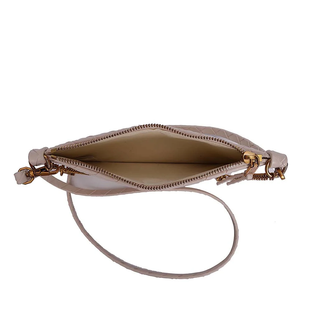 Bolsa Cluth Tressê Transversal Off White Marfim - vista 8 de 9
