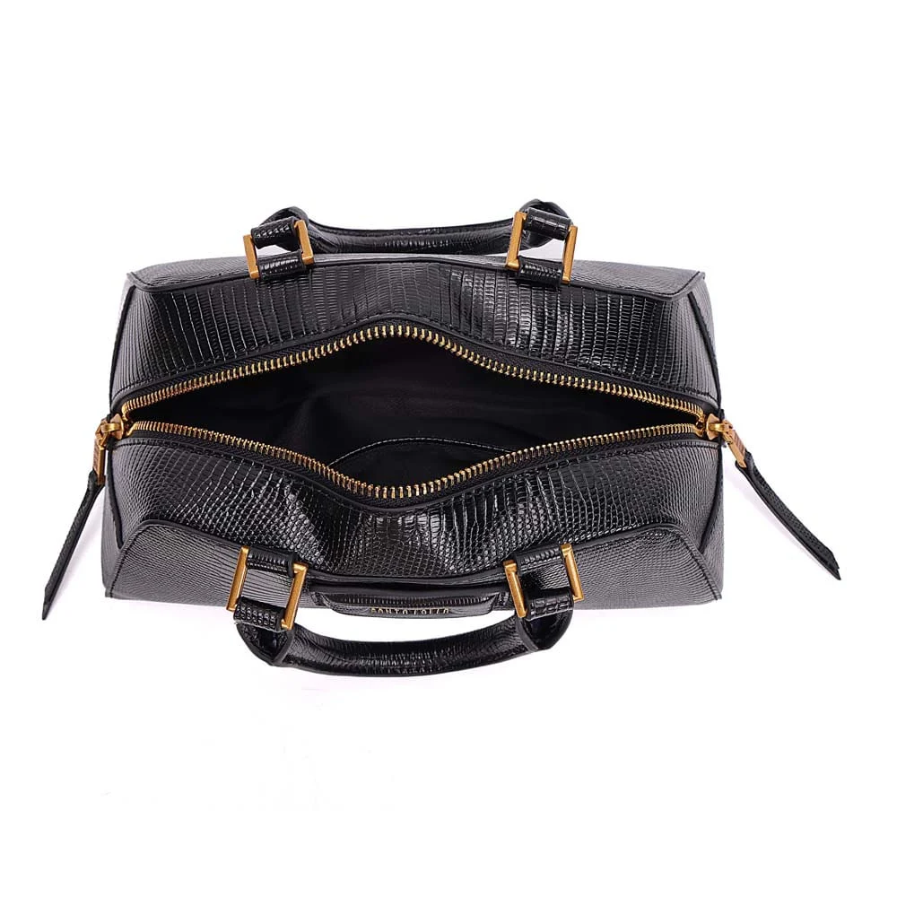 Bolsa Média Lizard Alça Dupla Preta - vista 7 de 7
