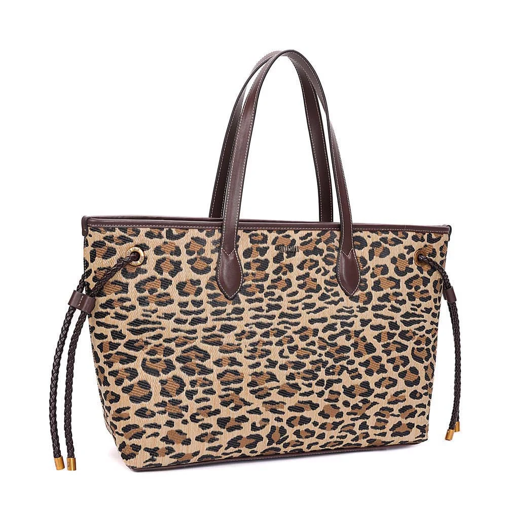 Bolsa Shopper Tramado Alça De Ombro Animal Print Onça - vista 2 de 7