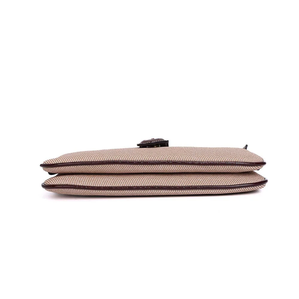 Bolsa Pequena Canvas Alça De Ombro Marrom Terracota - vista 6 de 7