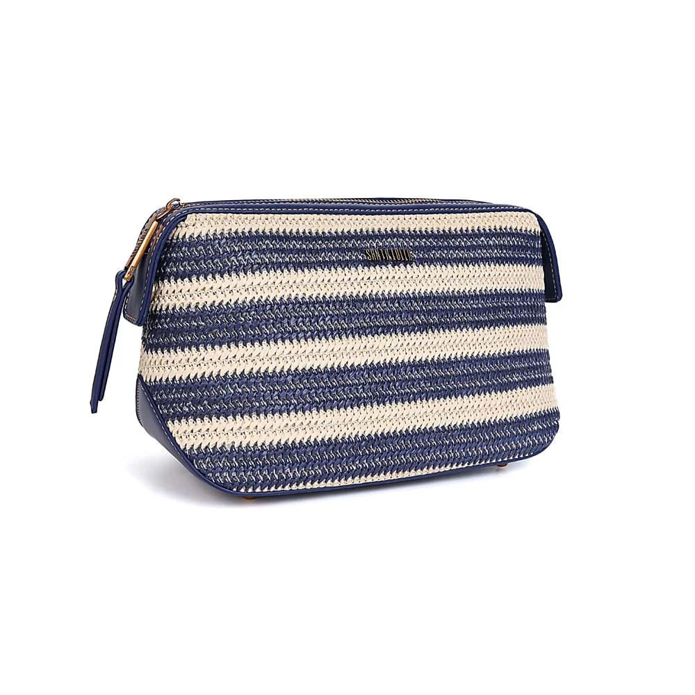 Necessaire Tramado Listras Azul Navy e Off White - vista 2 de 7
