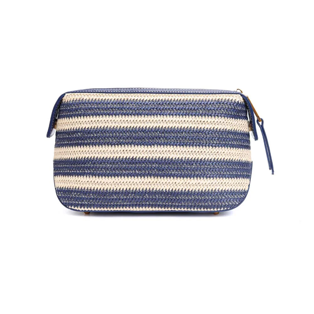 Necessaire Tramado Listras Azul Navy e Off White - vista 5 de 7