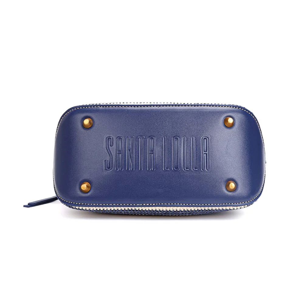 Necessaire Tramado Listras Azul Navy e Off White - vista 6 de 7