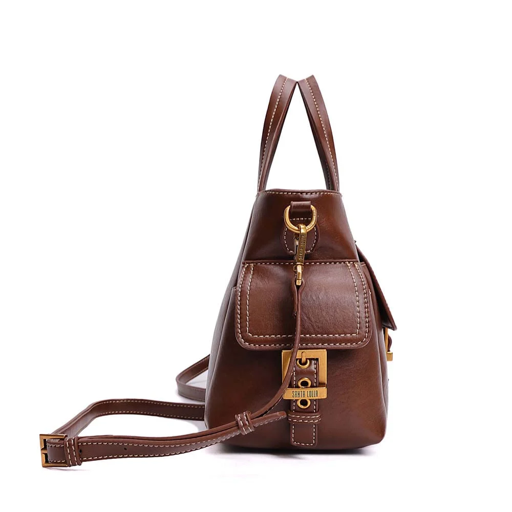 Bolsa Tote Grande Floater Alça Dupla Marrom Terracota - vista 4 de 7