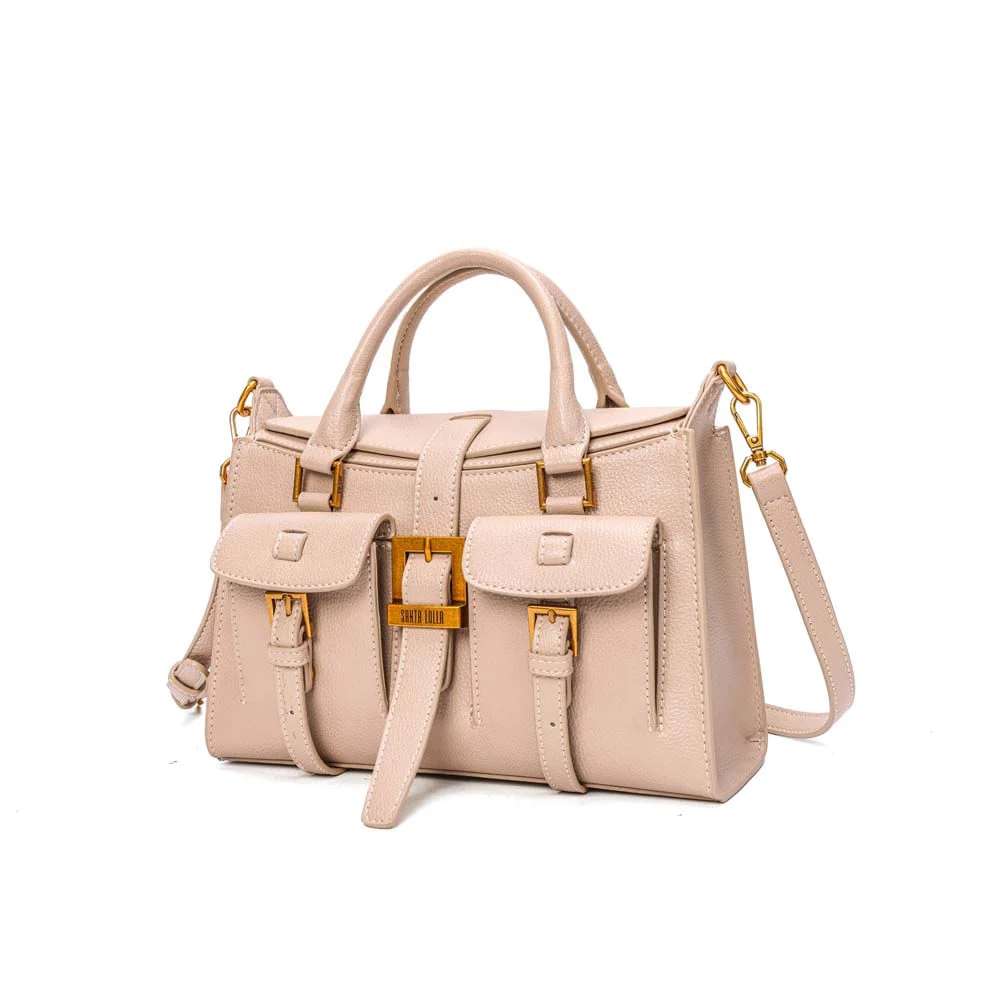 Bolsa Tote Média Floater Alça Dupla Bege Marfim - vista 3 de 7