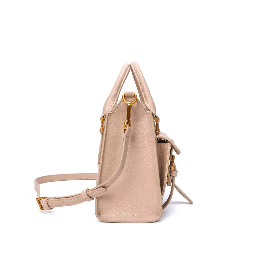 Bolsa Tote Média Floater Alça Dupla Bege Marfim - vista 4 de 7