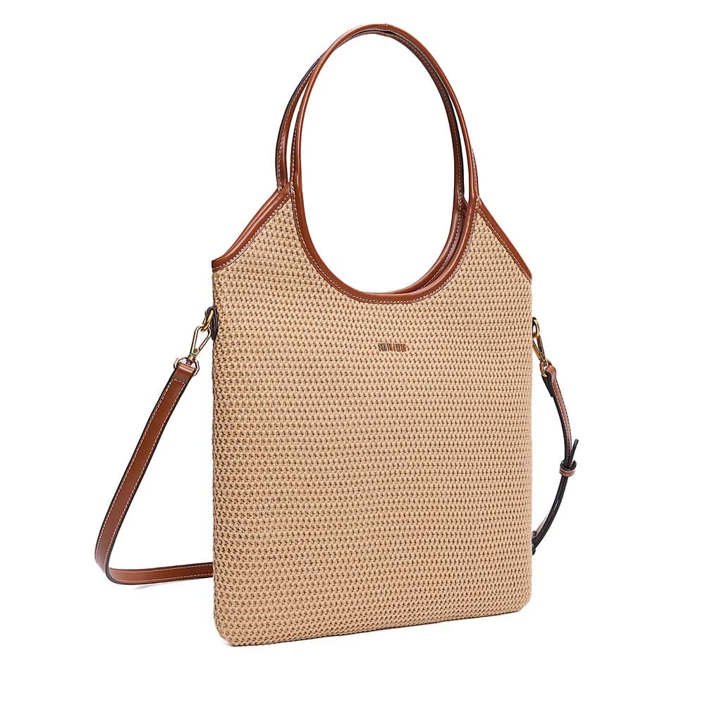 Bolsa Shopper Tramado Alça Dupla Bege Areia - vista 2 de 7