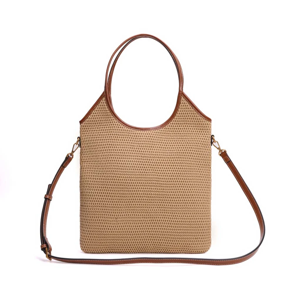 Bolsa Shopper Tramado Alça Dupla Bege Areia - vista 5 de 7