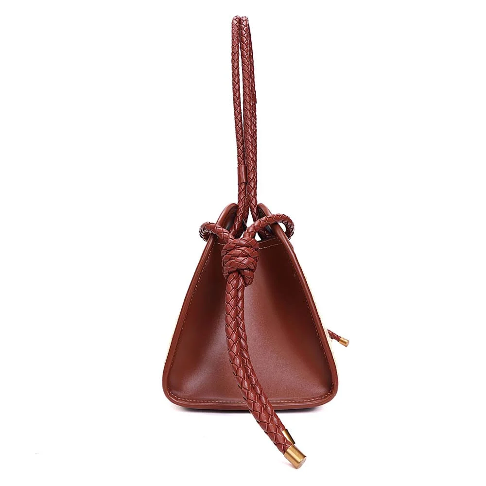 Bolsa Média Tramado Alça de Ombro Bege Areia - vista 3 de 6