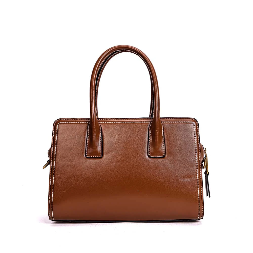 Bolsa Tote Soft Alça Dupla Marrom Safari - vista 5 de 7