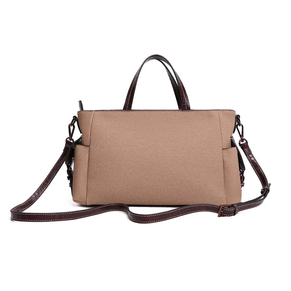 Bolsa Tote Grande Canvas Alça Dupla Bege Areia - vista 5 de 7