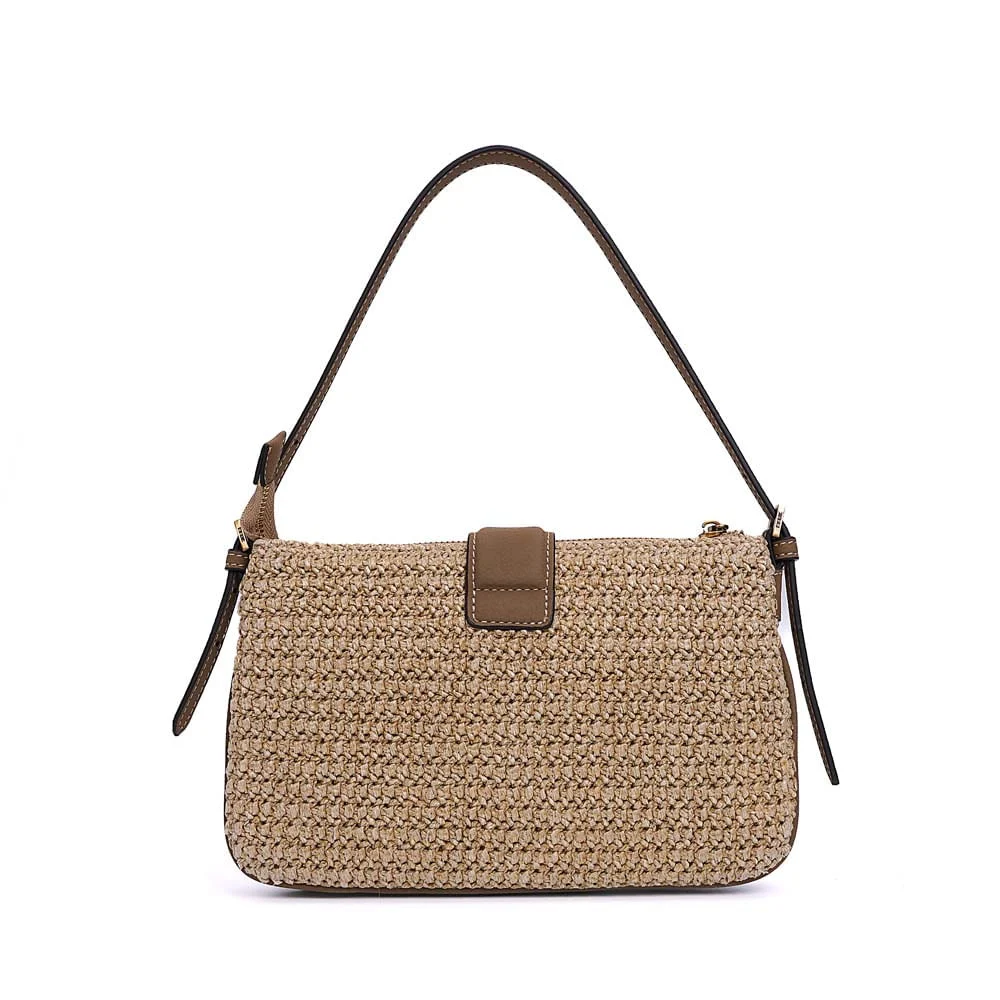 Bolsa Pequena Tramado Alça De Ombro Cinza Fog - vista 5 de 7