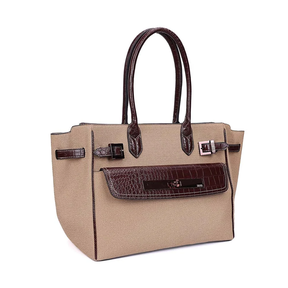 Bolsa Grande Canvas Alça De Ombro Bege Areia - vista 2 de 7