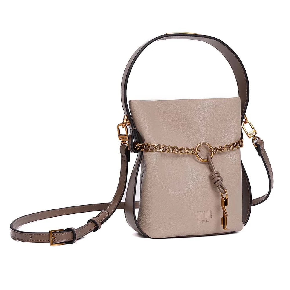 Bolsa Bucket Floater Bege Areia Transversal - vista 4 de 10
