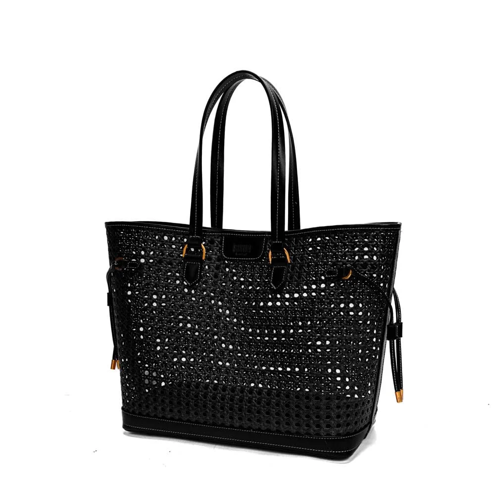 Bolsa Shopper Tressê Tramada Alça De Ombro Preta - vista 3 de 8