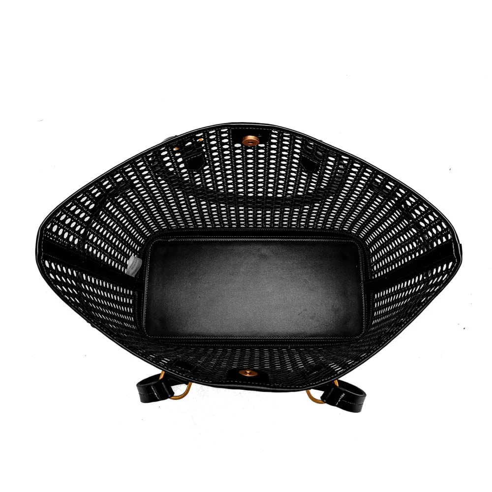 Bolsa Shopper Tressê Tramada Alça De Ombro Preta - vista 7 de 8