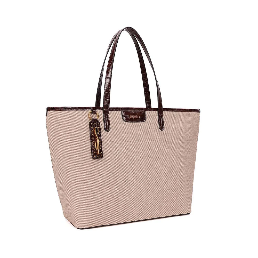 Bolsa Shopper Canvas Alça De Ombro Bege Sand - vista 2 de 7