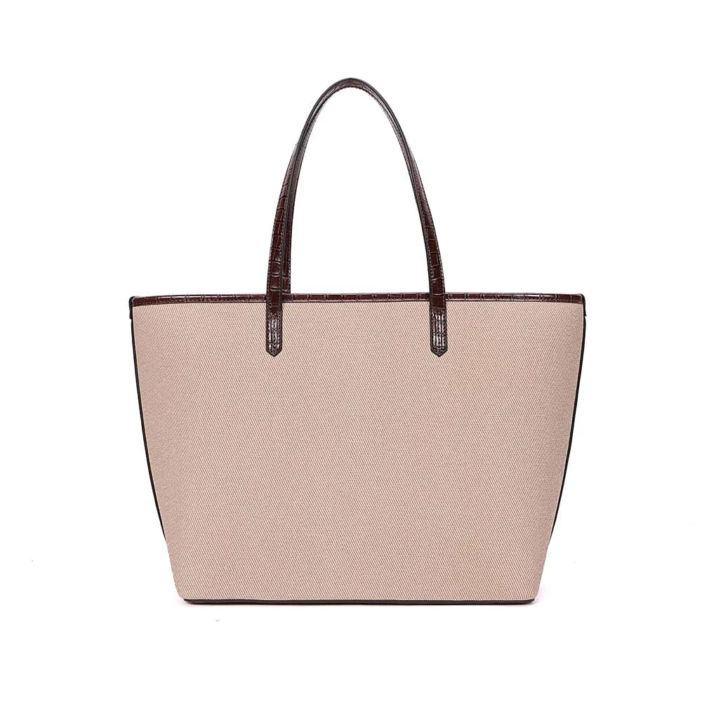Bolsa Shopper Canvas Alça De Ombro Bege Sand - vista 5 de 7